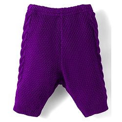 Babyhug Knit Fleece & Woollen Full Length Solid Color Joggers - Blue