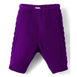 Babyhug Knit Fleece & Woollen Full Length Solid Color Joggers - Blue