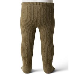 Babyhug Knit Full Length Woollen Bootie Leggings With Cable Knit Design & Extra Stretch - Yellow