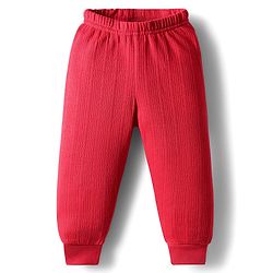 Babyhug Full Sleeves Solid Color Thermal Leggings - Red