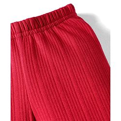 Babyhug Full Sleeves Solid Color Thermal Leggings - Red