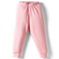 Babyhug Knit Full Length Solid Color Thermal Pant - Pink