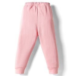Babyhug Knit Full Length Solid Color Thermal Pant - Pink