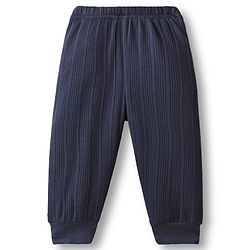 Babyhug Knit Full Length Solid Color Thermal Pant - Navy Blue