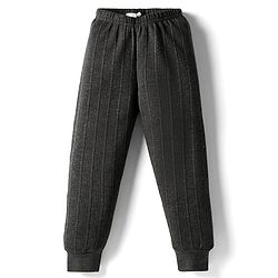 Babyhug Knit Full Length Solid Color Thermal Pant - Charcoal Grey
