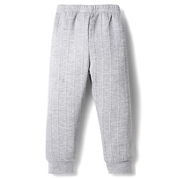 Babyhug Knit Full Length Solid Colour Thermal Pant - Light Grey