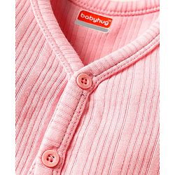 Babyhug Cotton Knit Full Sleeves Front Open Solid Thermal Vest - Pink