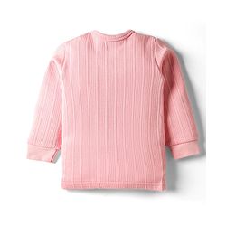 Babyhug Cotton Knit Full Sleeves Front Open Solid Thermal Vest - Pink