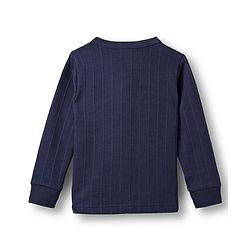 Babyhug Knit Full Sleeves Solid Colour Front Open Thermal Inner Vest - Navy Blue