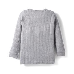 Babyhug Knit Full Sleeves Solid Color Thermal Vest - Light Grey