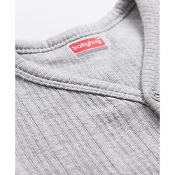 Babyhug Knit Full Sleeves Solid Color Thermal Vest - Light Grey