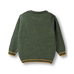 Babyhug Knit Full Sleeves Pullover with Cable Knit Design - Dark Green