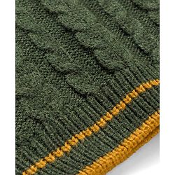 Babyhug Knit Full Sleeves Pullover with Cable Knit Design - Dark Green