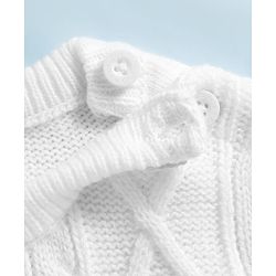 Babyhug Knitted Full Sleeves Pullover Sweater With Cable Knit Design - White