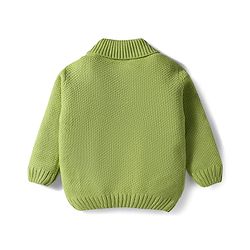 Babyhug Knit Full Sleeves Pullover Sweater with Cable Knit Design - Light Green