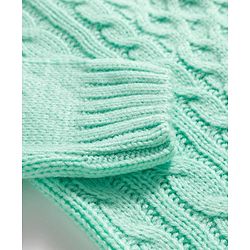 Babyhug Knitted Full Sleeves Pullover Sweater With Cable Knit Design - Sea Green