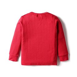 Babyhug Knit Full Sleeves Solid Color Thermal Vest - Red