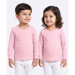 Babyhug Knit Full Sleeves Solid Colour Thermal Inner Vest - Pink