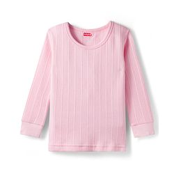 Babyhug Knit Full Sleeves Solid Colour Thermal Inner Vest - Pink
