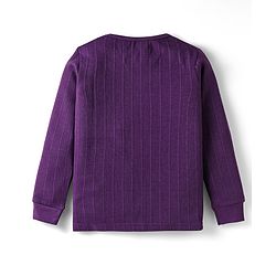 Babyhug Knit Full Sleeves Solid Color Thermal Vest - Purple