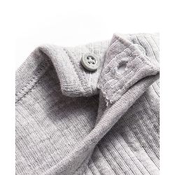 Babyhug Cotton Knit Full Sleeves Solid Colour Thermal Vest - Light Grey