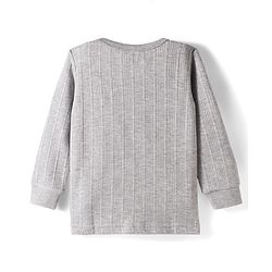 Babyhug Cotton Knit Full Sleeves Solid Colour Thermal Vest - Light Grey