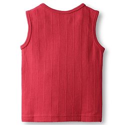 Babyhug Knit Sleeveless Solid Color Pullover Thermal Vest - Red