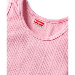 Babyhug Knit Sleeveless Solid Color Thermal Vest - Pink
