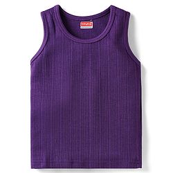 Babyhug Knit Sleeveless Solid Color Thermal Vest - Purple