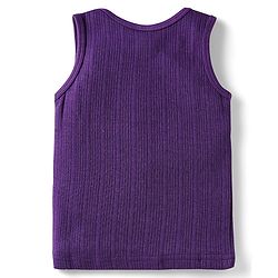 Babyhug Knit Sleeveless Solid Color Thermal Vest - Purple