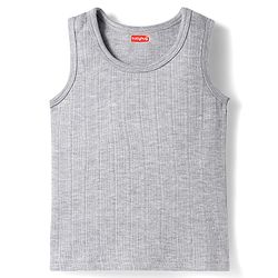Babyhug Knit Sleeveless Solid Colour Vest - Light Grey