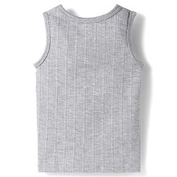 Babyhug Knit Sleeveless Solid Colour Vest - Light Grey