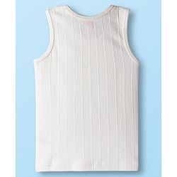 Babyhug Cotton Knit Sleevesless Solid Colour Thermal Vest - Off White
