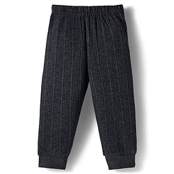 Babyhug Knit Full Sleeves Front Open Thermal Inner Wear Vest & Pant Set - Dark Grey