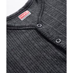 Babyhug Knit Full Sleeves Front Open Thermal Inner Wear Vest & Pant Set - Dark Grey