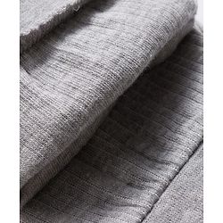 Babyhug Knit Full Sleeves Solid Color Thermal Vest & Pant Set - Light Grey
