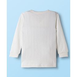 Babyhug Knit Full Sleeves Solid Colour Thermal Inner Wear Set - Off White
