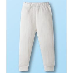Babyhug Knit Full Sleeves Solid Colour Thermal Inner Wear Set - Off White