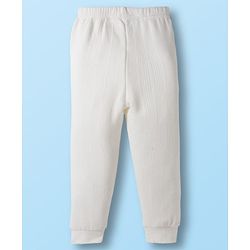 Babyhug Knit Full Sleeves Solid Colour Thermal Inner Wear Set - Off White
