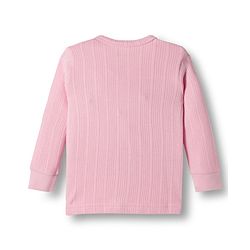 Babyhug Knit Full Sleeves Solid Color Front Open Thermal Vest & Pant Set - Pink