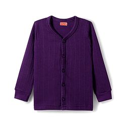 Babyhug Knit Full Sleeves Solid Colour Thermal Inner Wear Set - Purple