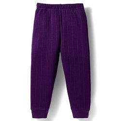 Babyhug Knit Full Sleeves Solid Colour Thermal Inner Wear Set - Purple