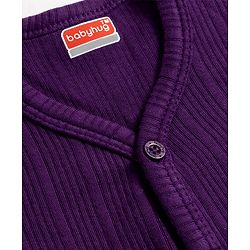 Babyhug Knit Full Sleeves Solid Colour Thermal Inner Wear Set - Purple