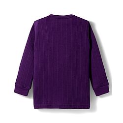 Babyhug Knit Full Sleeves Solid Colour Thermal Inner Wear Set - Purple