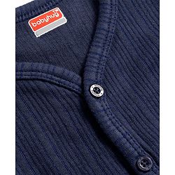 Babyhug Knit Full Sleeves Solid Colour Thermal Inner Wear Set - Navy Blue