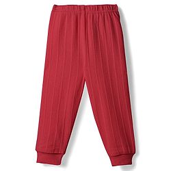 Babyhug Knit Full Sleeves Solid Color Front Open Thermal Inner Wear Set - Coral