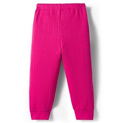 Babyhug Cotton Knit Full Sleeves Solid Color Thermal Vest & Pant Set - Dark Pink
