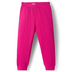 Babyhug Cotton Knit Full Sleeves Solid Color Thermal Vest & Pant Set - Dark Pink