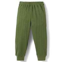 Babyhug Knit Full Sleeves Solid Colour Thermal Inner Wear Set  - Olive Green