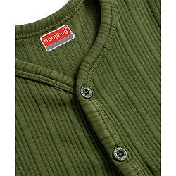 Babyhug Knit Full Sleeves Solid Colour Thermal Inner Wear Set  - Olive Green